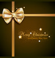 Elegant Christmas background with golden bow vector image