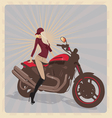 Girl with motorbike vector image