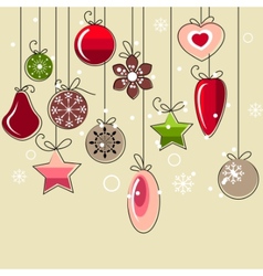 Hanging christmas decorations vector image