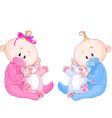 Twin babies vector image