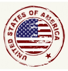Us flag grunge ink stamp vector image