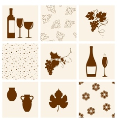 Winery design objects set vector image