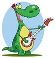 Dinosaur Plays A Guitar vector image