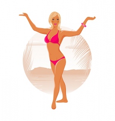 Pretty blond girl vector image