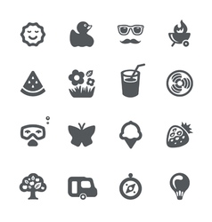 Summer vacation icon set vector image