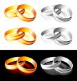 Wedding gold and silver rings vector image