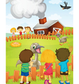 Kids at the farm vector image