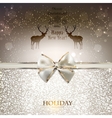 Elegant greeting card with white bow and copy vector image