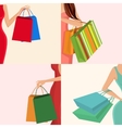 Shopping girl hand bag vector image