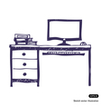 Computer desk vector image