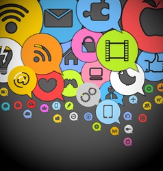Color media icons vector image