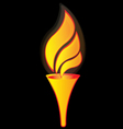 Flame torch for sports logo vector image