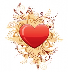 Glamour heart with floral ornate vector image