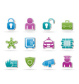 Social security and police icons vector image