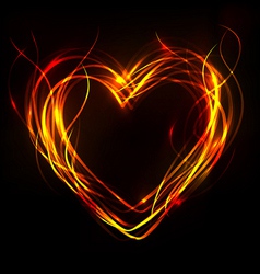 Fiery heart vector image