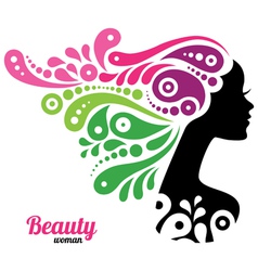 Beautiful woman silhouette vector image