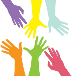 Raised hands vector image