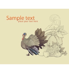 Thanksgiving turkey and cornucopia vector image