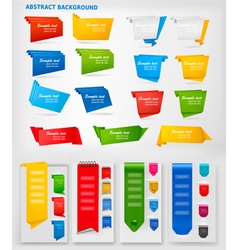 Big collection of colorful origami paper banners vector image
