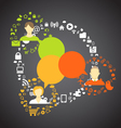 People media connections abstract scheme vector image