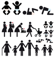 Mother and children icon set vector image