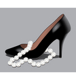 Shoe and pearl beads vector image
