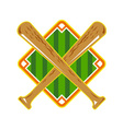 Baseball Diamond Crossed Bat Retro vector image