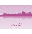 Istanbul skyline in purple radiant orchid vector image