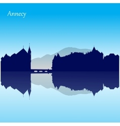 Silhouette skyline of Annecy - France Silhouette skyline of Annecy - France vector image