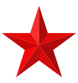 Red star 3D shape vector image