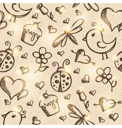 Romantic seamless pattern eps 10 vector image
