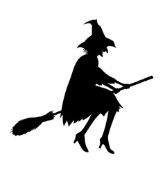 Silhouette of witch vector image