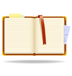 Vector notepad organizer with bookmark vector image