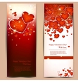 Beautiful greeting cards with red hearts and copy vector image