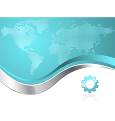 World map with gear business background World map with gear business background vector image
