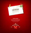 Merry christmas paper white card message vector image