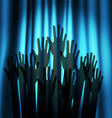 Theatre curtain and hands vector image