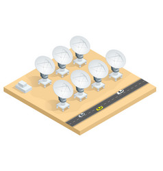 Isometric group of radio telescopes satellite Isometric group of radio telescopes satellite vector image