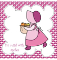 Baby girl arrival announcement card vector image