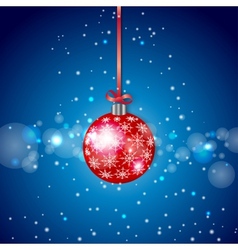 Red Sparkling Christmas Ball vector image