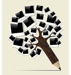 Retro instant photo concept pencil tree Retro instant photo concept pencil tree vector image
