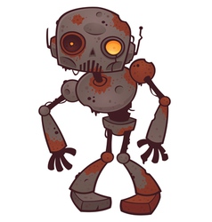 Rusty zombie robot vector image