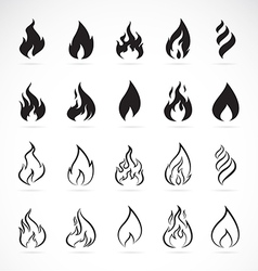 Set of flame symbols vector image