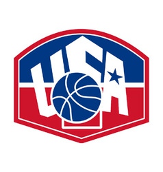 United States USA American Basketball Ball Shield vector image