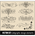 Set of calligraphic design elements vector image