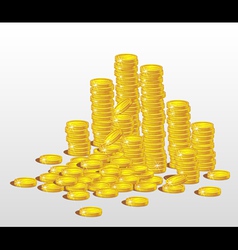 Stacks of gold coins vector image