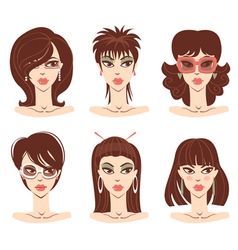 Woman portraits vector image