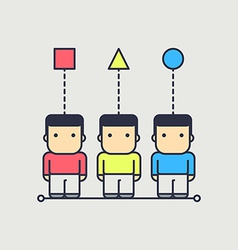Each character has their own point of view vector image