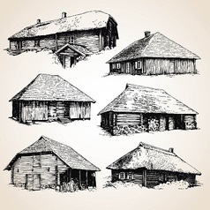 Set of buildings vector image