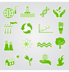 Earth conservation and ecology icon set vector image